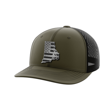 Rhode Island United Hats Hat Greater Half OD Green/Black Black Leatherette Rhode Island